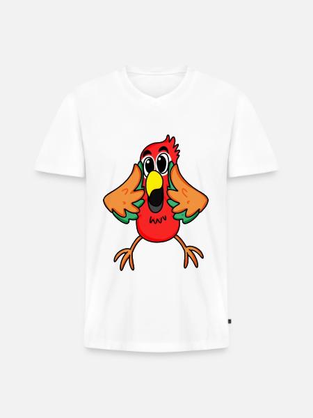 Parrot jungle - Men's Premium Organic T-shirt with V-neck - white