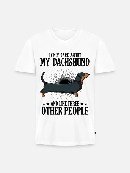 dachshund - Men's Premium Organic T-shirt with V-neck - white