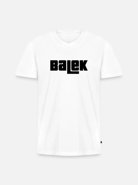 Balek - T-shirt encolure en V Premium bio Homme - blanc