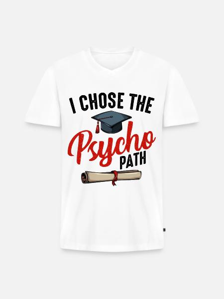 psychologue - T-shirt encolure en V Premium bio Homme - blanc