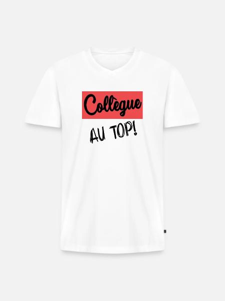 COLLEAGUE. START. RETIREMENT - Men's Premium Organic T-shirt with V-neck - white