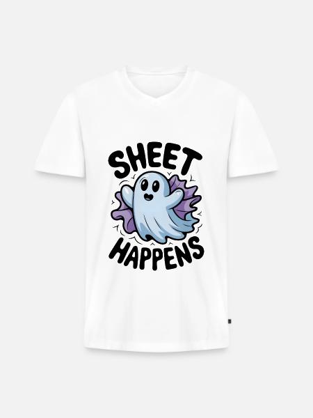 Blatt passiert - Männer Premium Bio T-Shirt mit V-Ausschnitt - Weiß
