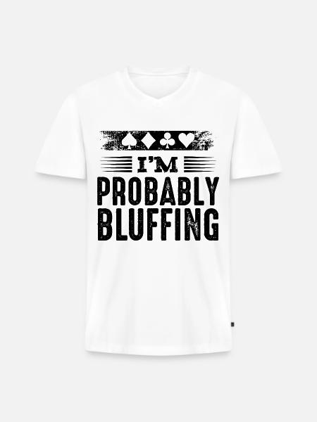Poker - Men's Premium Organic T-shirt with V-neck - white