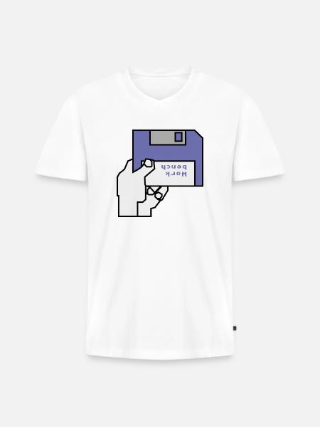 Banc de travail - T-shirt encolure en V Premium bio Homme - blanc