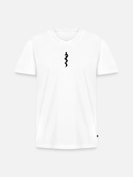Natter Snake Schlage Viper - Männer Premium Bio T-Shirt mit V-Ausschnitt - Weiß