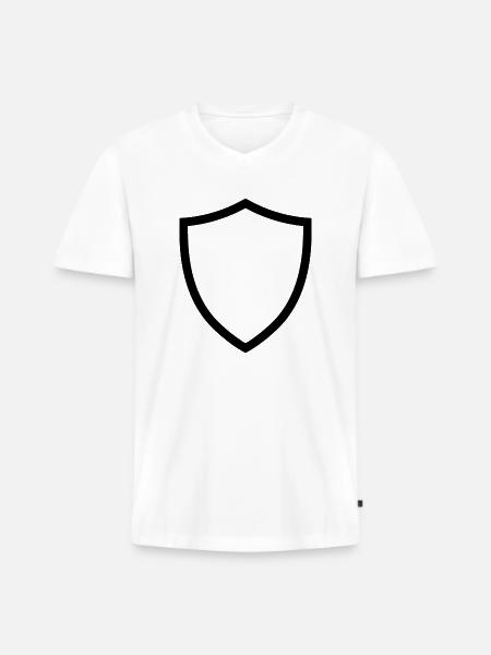 shield icon logo shape security - Men's Premium Organic T-shirt with V-neck - white