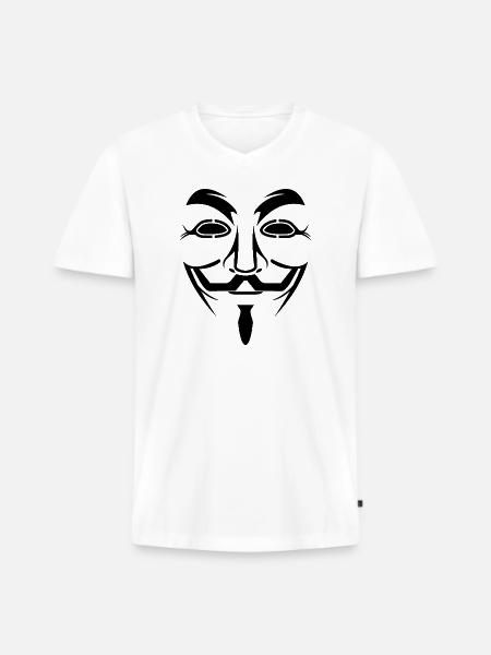 Anonymous - Männer Premium Bio T-Shirt mit V-Ausschnitt - Weiß
