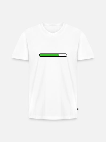 Loading bar Black Green - Men's Premium Organic T-shirt with V-neck - white