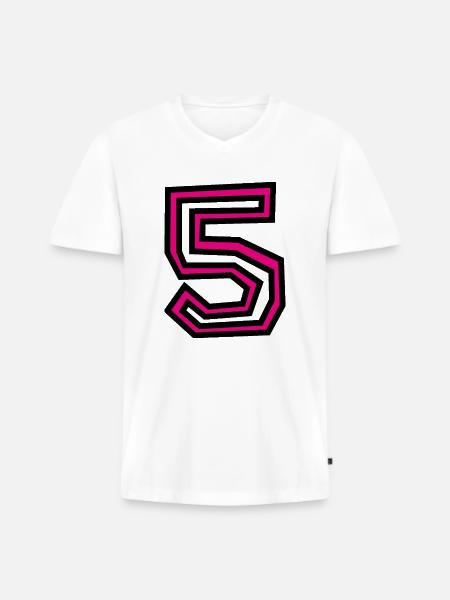 5 - Men's Premium Organic T-shirt with V-neck - white