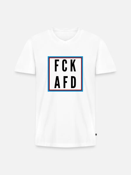 AFD Nein Danke! - Männer Premium Bio T-Shirt mit V-Ausschnitt - Weiß