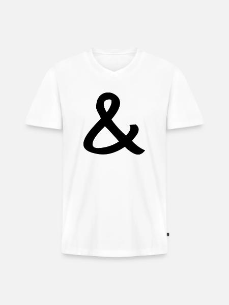 esperluette - T-shirt encolure en V Premium bio Homme - blanc