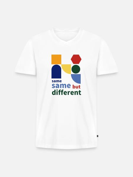 same same but different - Männer Premium Bio T-Shirt mit V-Ausschnitt - Weiß
