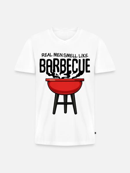 Red Kettle Grill Illustration - T-shirt encolure en V Premium bio Homme - blanc