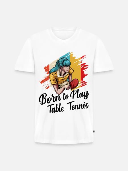 Ping-pong - T-shirt encolure en V Premium bio Homme - blanc