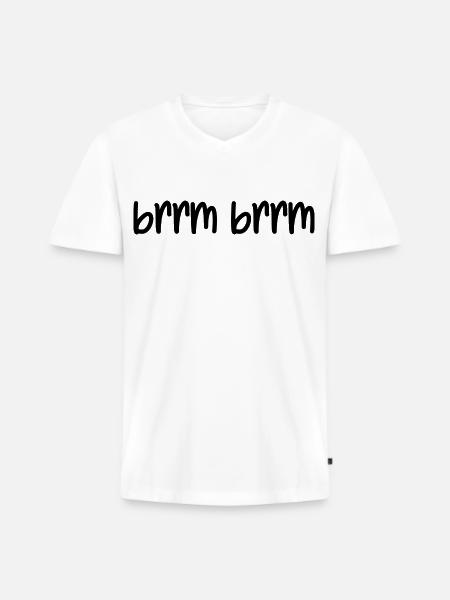 brrm brrm - Men's Premium Organic T-shirt with V-neck - white