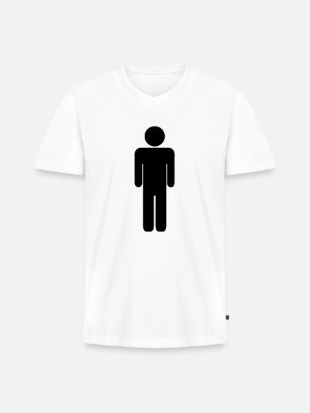 Mann - Männer Premium Bio T-Shirt mit V-Ausschnitt - Weiß