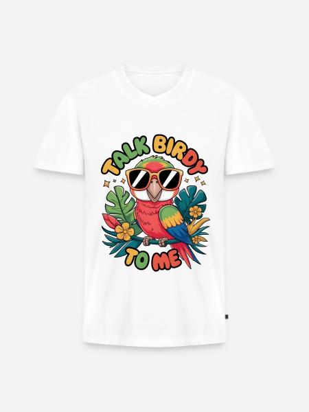Talk Birdy To Me - Men's Premium Organic T-shirt with V-neck - white