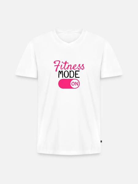 Mode fitness activé - T-shirt encolure en V Premium bio Homme - blanc