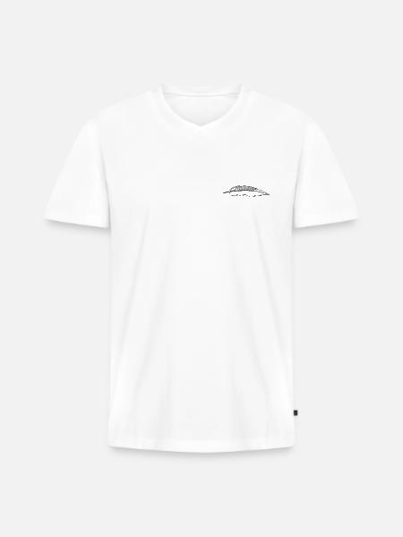 feather - Men's Premium Organic T-shirt with V-neck - white