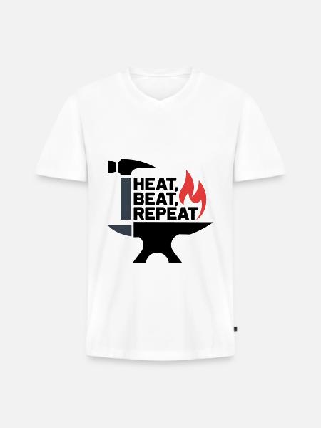 Heat, Beat, Repeat - Men's Premium Organic T-shirt with V-neck - white
