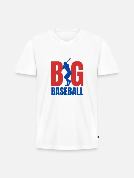 Baseball BIG - Men's Premium Organic T-shirt with V-neck - white
