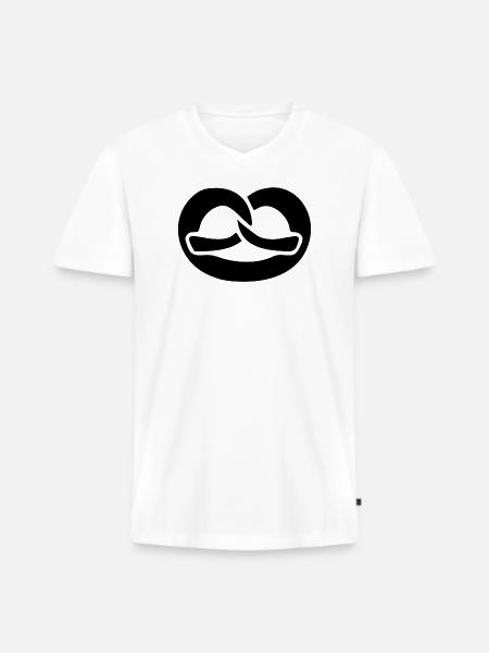 Brezel 4 - Männer Premium Bio T-Shirt mit V-Ausschnitt - Weiß