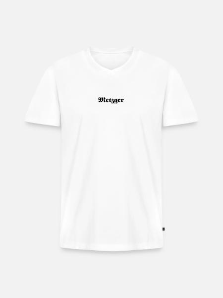 Metzger - Männer Premium Bio T-Shirt mit V-Ausschnitt - Weiß