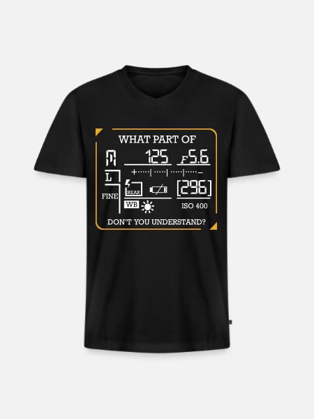 photographer - Men's Premium Organic T-shirt with V-neck - black