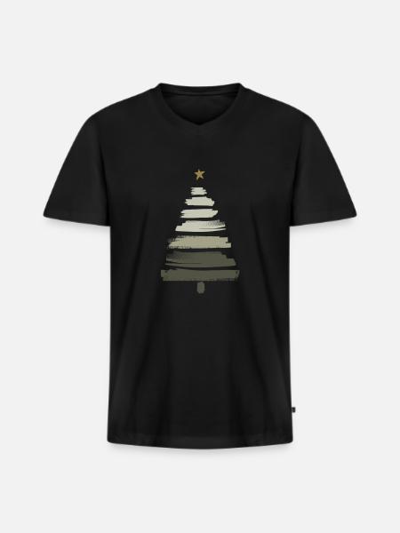 Christmas Tree - Men's Premium Organic T-shirt with V-neck - black