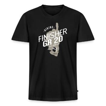 gr20 Finisher GR20 Wandern Korsika - Männer Premium Bio T-Shirt mit V-Ausschnitt - Schwarz - Vorne - Nico (187cm)