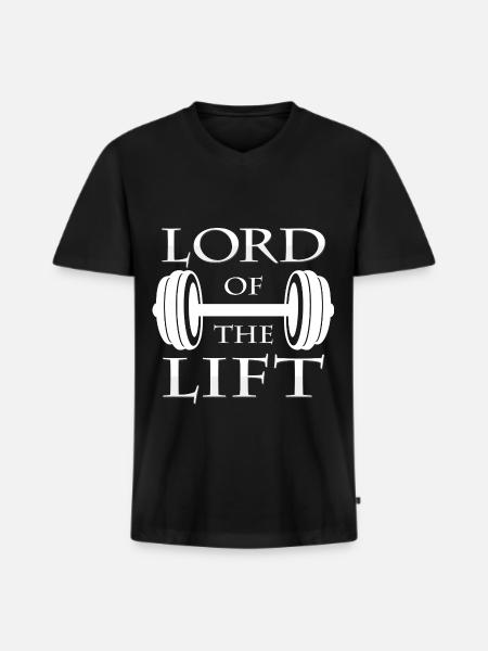 dumbbell - Men's Premium Organic T-shirt with V-neck - black