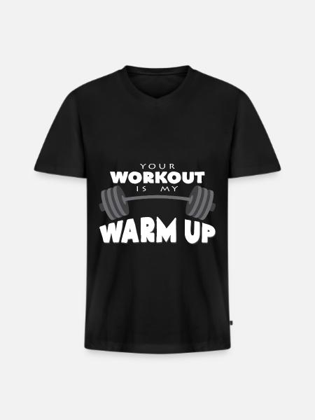 dumbbell - Men's Premium Organic T-shirt with V-neck - black
