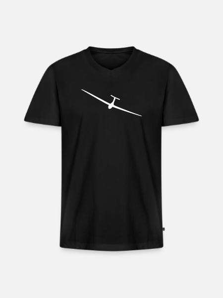 segelflieger - Männer Premium Bio T-Shirt mit V-Ausschnitt - Schwarz
