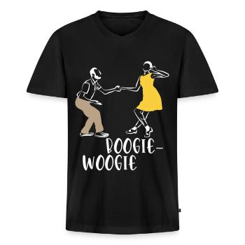 Fetziger Boogie-Woogie Tanzabend - Männer Premium Bio T-Shirt mit V-Ausschnitt - Schwarz - Vorne - Nico (187cm)