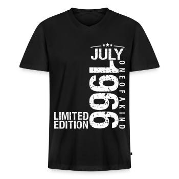 Juli 1966 Juli Geburtstag Juli 1966 - Männer Premium Bio T-Shirt mit V-Ausschnitt - Schwarz - Vorne - Nico (187cm)