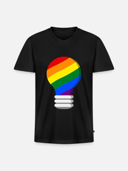Gay Pride - Men's Premium Organic T-shirt with V-neck - black