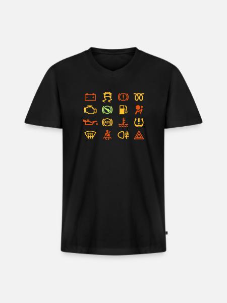 Car indicator lights - Men's Premium Organic T-shirt with V-neck - black