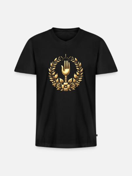 Gourmet Fork Logo - Men's Premium Organic T-shirt with V-neck - black