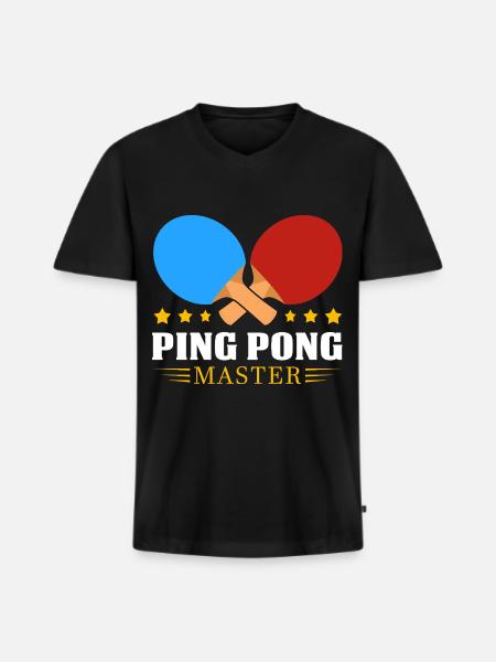 Ping-pong - T-shirt encolure en V Premium bio Homme - noir