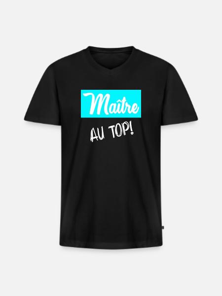MASTER. MASTER - Men's Premium Organic T-shirt with V-neck - black