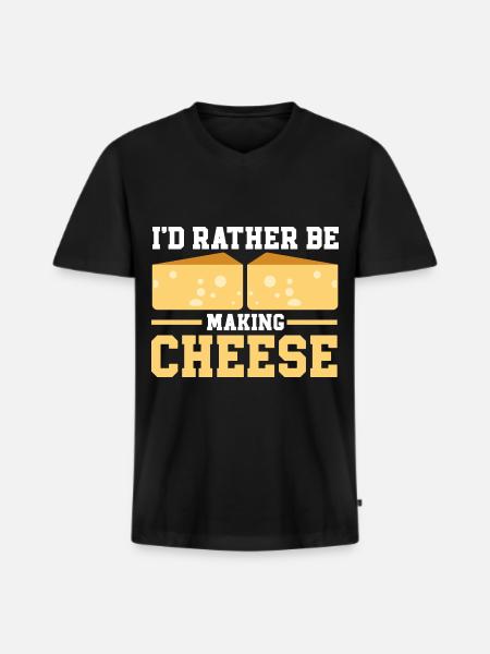 Cheese Making Cheese Lover - Men's Premium Organic T-shirt with V-neck - black