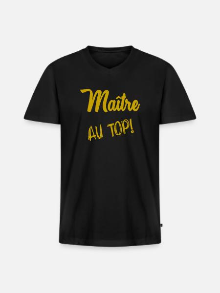 MASTER. MASTER - Men's Premium Organic T-shirt with V-neck - black
