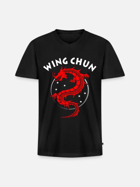 Wing Chun - Männer Premium Bio T-Shirt mit V-Ausschnitt - Schwarz