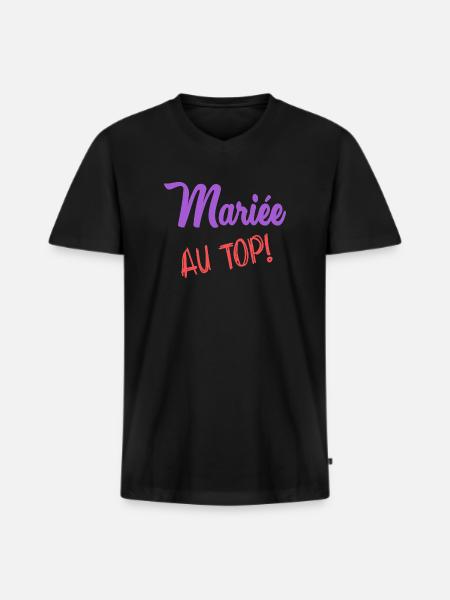 MARIEE - T-shirt encolure en V Premium bio Homme - noir