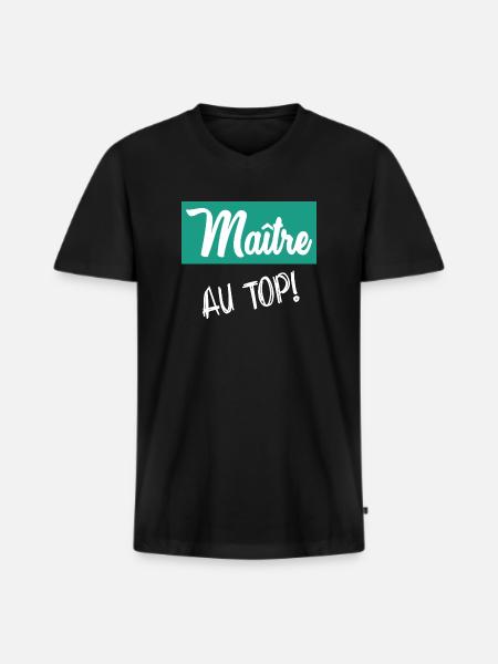MASTER. MASTER - Men's Premium Organic T-shirt with V-neck - black