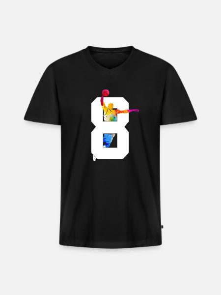 NUMBER 8 BASKETBALL 8TH BIRTHDAY - Men's Premium Organic T-shirt with V-neck - black