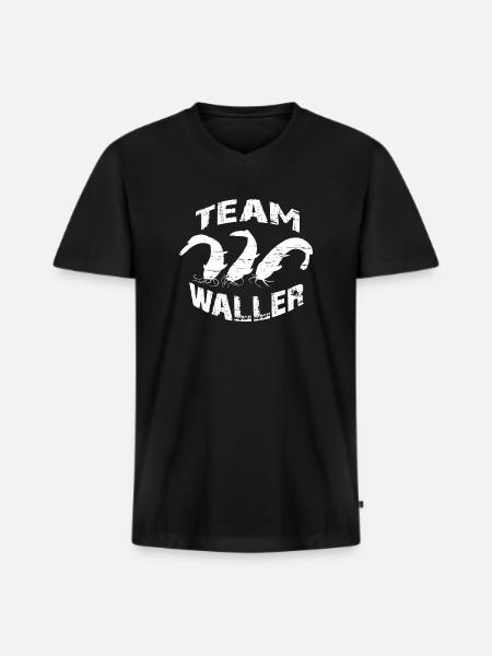 Welsangler - Sportfischer - Männer Premium Bio T-Shirt mit V-Ausschnitt - Schwarz
