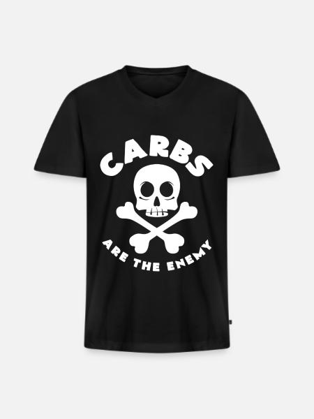 céto - T-shirt encolure en V Premium bio Homme - noir