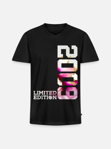 LIMITED EDITION 2009 17TH BIRTHDAY - Men's Premium Organic T-shirt with V-neck - black