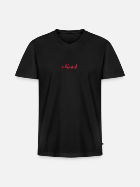 Always Antifascist - Männer Premium Bio T-Shirt mit V-Ausschnitt - Schwarz